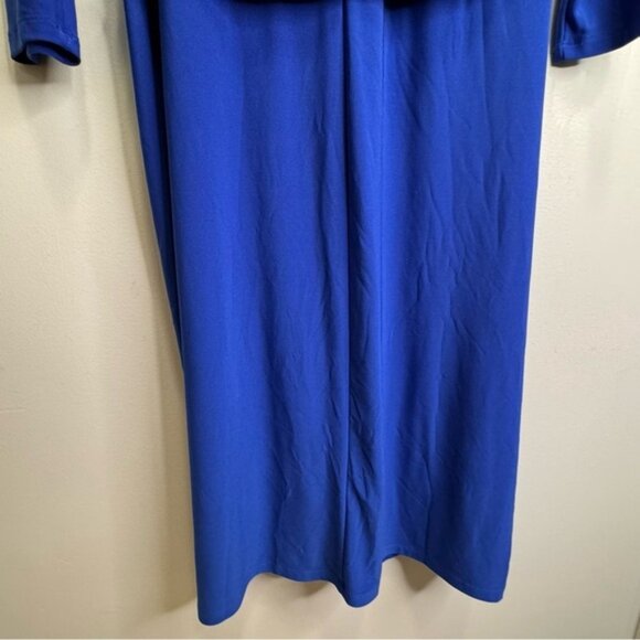 Lauren Ralph Lauren Vneck Faux Wrap Long Sleeve Midi Dress Size 10 - Picture 7 of 8